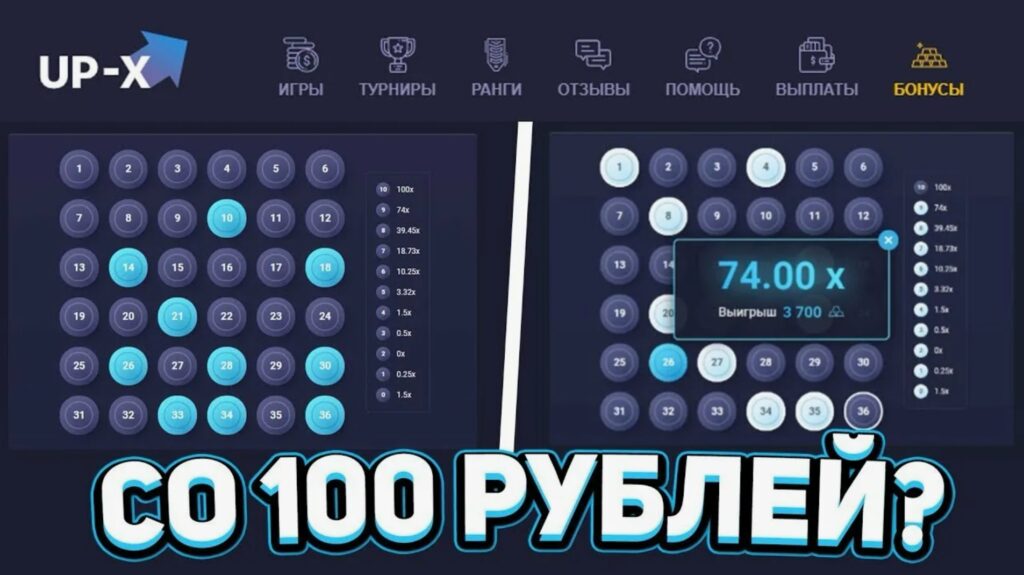 Стратегии игры в Up-X с 100 рублей до 5000