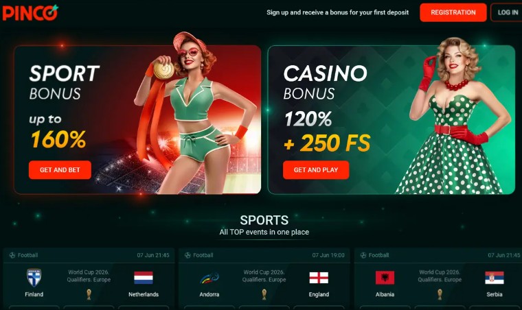Промокод на фриспины для Pinco casino